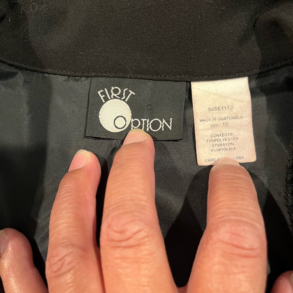 First Option Women's Black Jacket